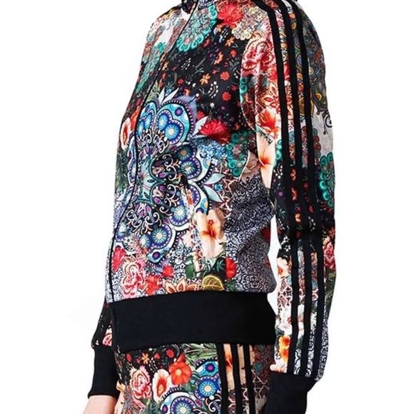 Adidas x Farm Rio Track Zip Up Jacket Jardim Agharta Floral Boho Size Medium - Picture 3 of 11